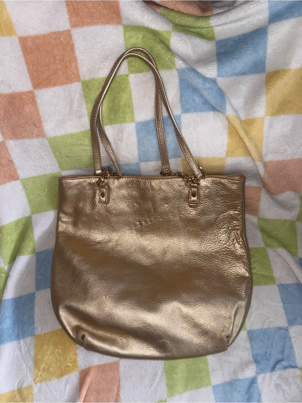 Michael Kors Gold Leather Tote Bag